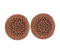minkissy 2pcs Guitar Sound Hole Cover Acoustic Guitar Hole Plug Dark Brown Wood