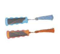 minkissy 2pcs Guzheng Nail Wrapping Boards with Acrylic Storage Holders, Practical Pipa Nail Pick Anti-lost Device for Guzheng and Folk Instrument Accessories, Blue and Orange