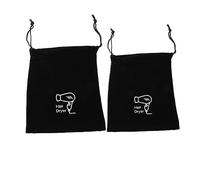 minkissy 2Pcs Hair Dryer Storage Bags Black Flocking Velour Dustproof Travel Organizer for Home Hotel Dormitory with Multifunctional Item Storage