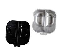 minkissy 2pcs Hair Dye Mixing Bowl Double Colour Highlighting Tint Bowl Hair Dye Whisk Container Black and Grey ABS Salon