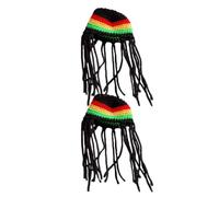 minkissy 2pcs Handmade Braided Crochet Pet Hat for Dogs and Bunnies, Polyester Material, Easy to Wear and Maintains Shape, Halloween Party Costume Accessory for Photoshoots