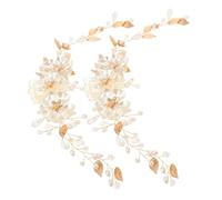 minkissy 2pcs Handmade Pearl Wedding Hair Vine Rhinestone Bridal Headpiece with Crystal Beads Lightweight Elegant Hair Accessories for Brides and Bridesmaids