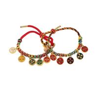 minkissy 2pcs Handmade Tibetan Fortune Wristband Colorful Rope Bracelet Pulling Knot Unisex Cultural Charm for Wealth and Luck