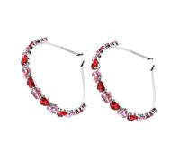 minkissy 2pcs Heart Crystal Rhinestone Headband Bridal Hair Band for Women Wedding Tiara