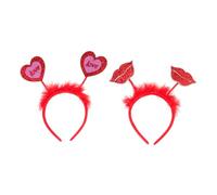 minkissy 2pcs Heart Designed Love Headband Valentine's Day Party Hair Accessory Female Chic Delicate Headdress for Romantic Occasions