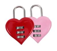 minkissy 2pcs Heart Shaped Combination Locks for Multi Function Lovely Locker Padlocks Red Pink Specific Secure Password Lock for Valentines Day and Personal Privacy Protection
