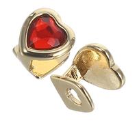 minkissy 2pcs Hip Hop Jewelry Teeth Grills with Heart Shaped Acrylic Rhinestones for Men Women Ergonomic Fit Fake Tooth Caps for Halloween Party Themed Hip Hop Costume Accessories