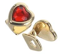 minkissy 2pcs Hip Hop Teeth Grills with Heart Shaped Red Green Acrylic Rhinestones Fit Fake Tooth Caps for Men Women Comfortable Costume Jewelry for Halloween Party and Rapper Style