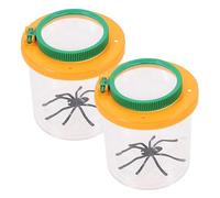 minkissy 2Pcs Insect Viewer Magnifying Jar for Dual Lens Bug Observation Container Yellow Outdoor Educational for Boys for Science Learning and Nature Exploration