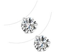 minkissy 2pcs Invisible Fish Wire Necklace Zircon Pendants for Women Chic Jewelry for Everyday Wear