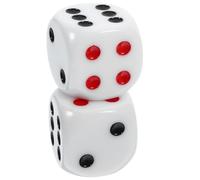 minkissy 2pcs Large 30mm Resin Rounded Corner Dice Red Black Dots Board Game Accessories Party Gaming Props