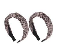 minkissy 2pcs Leopard Knotted Headband Wide Hairband Cheetah Print for Women Girls Stylish Summer Hair Accessories for Face Framing and Outfits