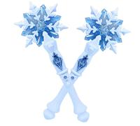 minkissy 2Pcs Light Up Snowflake Fairy Wand for Blue LED Stick Birthday Party Supplies Role Play Costume Accessory for Christmas Halloween and Dress Up Events