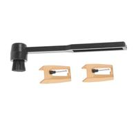 minkissy 2pcs Lightweight Vinyl Turntable Needles Replacement with Brush Phonograph Stylus for Sound Playback Compatible with Various Record Players and Vinyl Records