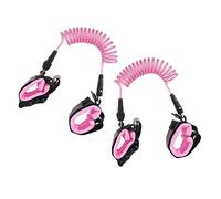 minkissy 2PCS Lost Wristband Pink Traction Safety Strap with Lock and Rotating Head for Supermarkets Crowded Places and Family Outings