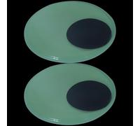 minkissy 2Pcs Luminous Fake Eyes Glow in the Dark Self Adhesive Doll Eyes for Halloween Scary Room Decoration DIY Crafts Handmade Models