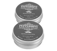 minkissy 2pcs Men's Peppermint Shaving Soap Natural Facial Cleaning Bar for Gentle Shaving Skin Hydration Moisturizing Ingredients for Softening Facial Hair Travel-friendly Design