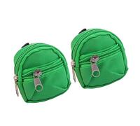minkissy 2pcs Mini Coin Purse Keychains Backpack Shape Green Zipper Design Change Purse for Keychain Great for Decorations