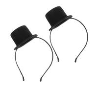 minkissy 2PCS Mini Top Hat Headband for Women Gothic Party Accessory with Vintage Style for Halloween Tea Parties Christmas Themed Events