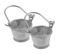 minkissy 2pcs Miniature Bucket Model for Doll House Wear Resistant Tiny Water Bucket Decoration for DIY Micro Landscape and Mini Kitchen Supplies