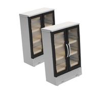 minkissy 2pcs Miniature Dollhouse Refrigerator Portable Double Door Fridge for Lightweight Plastic Mini Fridge for Dollhouse Kitchen and Market Scene Accessories