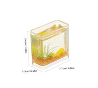 minkissy 2pcs Miniature Resin Fish Tank for Dollhouse Desktop Decor Compact Square Aquarium Bowls in Yellow and Orange Realistic Mini Fish Bowl Ornaments for Betta Display and Micro
