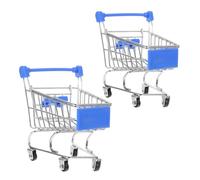 minkissy 2pcs Miniature Shopping Cart Portable Trolley for Cosplay Display Sturdy Build for Playtime and Educational Use Compact Lightweight Mini Shopping Cart Ornaments