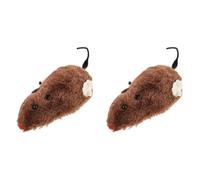 minkissy 2pcs Mouse Toy for Cat Plush Wind up Mouse Toy Realistic Furry Animal Toy Cat Toys Kids Toys Funny Cats Doll Wind up Toys Plush Mouse Fluffy Plush Toy Assorted Clockwork Child Baby