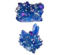 minkissy 2Pcs Natural Crystal Cluster Rocks for Fish Tank Decoration Healing and Craft Projects Random Shapes Approximately Each for Home Office and Feng Shui Decor