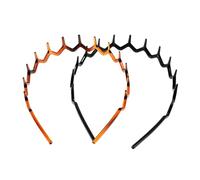 minkissy 2pcs Non-slip Wavy Plastic Headband with Teeth for Women Teens Sleek Hair Comb Bands Minimalist Sports and Daily Wear Accessories Material Stylish Black and Tortoiseshell Design