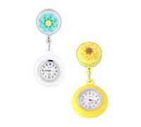 minkissy 2Pcs Nurse Clip Pocket Watch Stylish Nurse Hanging Watches with Sturdy Safety Clip Beautiful Practical Design for Daily Use Healthcare