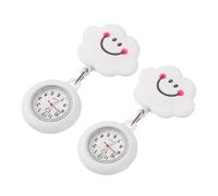 minkissy 2Pcs Nurse Retractable Pocket Watch Hanging Fob Watch with Smile Durable for Medical Staff and Students Easy to Carry and Read