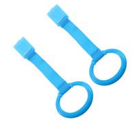 minkissy 2pcs Nursery Ring Blue Plastic Crib Hanging Ring Toddler Stand Handle Fashionable Cute Exercise Arm Strength Promote Physical Development for Newborn Children