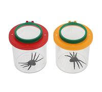minkissy 2Pcs Observation Box Magnifier Dual Lens Insect Viewer for Outdoor Exploration Educational Bug Container Compact for Science Activities Red Yellow