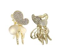 minkissy 2pcs Opal Butterflies Hairpins Rhinestones Hollow Hair Clips Women Hair Accessory Party Daily Wear Hairpin