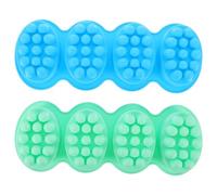 minkissy 2pcs Oval Silicone Soap Molds for Soap Making Massage Bar Mold Set 4 Cavities Small Non-Stick Decorative Silicone for Handmade Craft in Blue and Green