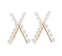 minkissy 2pcs Pearl Hair Claw Clip for Women Elegant Hair Snap Clips Artificial Pearls for Bangs Wedding Updo