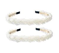 minkissy 2pcs Pearl Headband Beaded Headband for Women for Christmas Valentine's Day