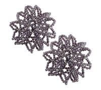 minkissy 2pcs Pearl Rhinestone Hair Net for Bun Ballet Dance Women Mesh Elastic Hair Snood Stretchable Hairnet Cover for Ballet Dancers Performance