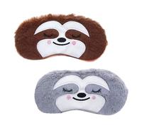 minkissy 2pcs Plush Animal Eye Masks for Soft Blackout Sleeping Blindfolds Lightweight Travel Nap Shades Cute Monkey Design for Boys and Comfortable Sleep Experience