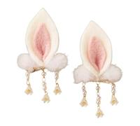 minkissy 2pcs Plush Bunny Ear Hair Clips for Cute Rabbit Ear Hairpins with Alligator Clips Gentle Hold for Thick Straight Curly Hair for Women