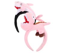 minkissy 2pcs Plush Dinosaur Shark Headbands Soft Animal Hairbands for Adults and Lightweight Costume Accessories for Beach Pool Sea-themed Parties and Roleplay Fun