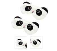 minkissy 2pcs Plush Sleeping Eye Masks Lightweight Light Blocking Blindfolds for Travel Home Nap Cartoon Design Comfortable Fit for Adults and Students