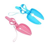 minkissy 2pcs Pooper Scooper Picking up Clip Scissor-style Structure Easy to Clean Sturdy Plastic Pet Waste Tool for Garden Dog Owners