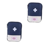 minkissy 2pcs Portable Medical Pouch Storage Case for Home Car and Travel Compact Organizer Multiple Compartments for Medicines and Essentials Random Color