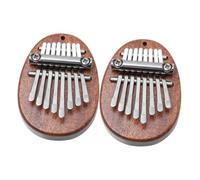 minkissy 2pcs Portable Mini Kalimba Thumb Piano Solid Wood Finger Piano for Stainless Steel Tines Compact Musical Instrument Travel and Beginners