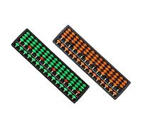 minkissy 2pcs Portable Small Abacus Row Brown Green Traditional Arithmetic Bead Counting Tool for Mental Math Training and Brain Development