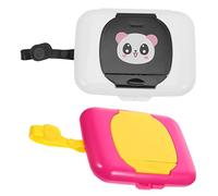 minkissy 2pcs Portable Wipes Holder Cute Panda Design Moisture Retention for Strollers Cribs and Dining Tables Selection