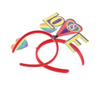 minkissy 2pcs Pride Rainbow Heart Headband for Lgbtq Events Multicolored Hair Accessories for Party for Pride Parade and Rainbow Festival