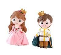 minkissy 2pcs Princess Cake Toppers Lightweight Cartoon Figure Ornaments for Birthday Party Decorations Adorable Vera William Characters for Cake Decor